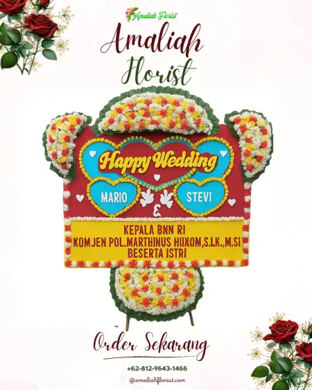 Papan Bunga Pernikahan Bangunharja